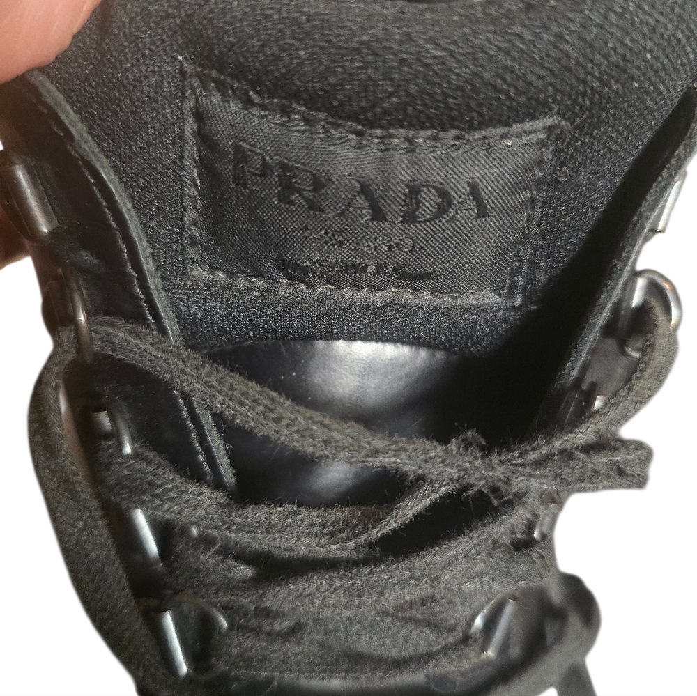 Vintage Prada Leather Lug Sole Combat Boots Size 39 Made in Italy - Picture 10 of 16